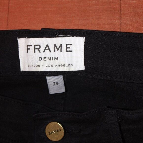 Frame Denim Black Le Skinny de Jeanne Ripped Jeans Women Size 29 - Picture 8 of 13